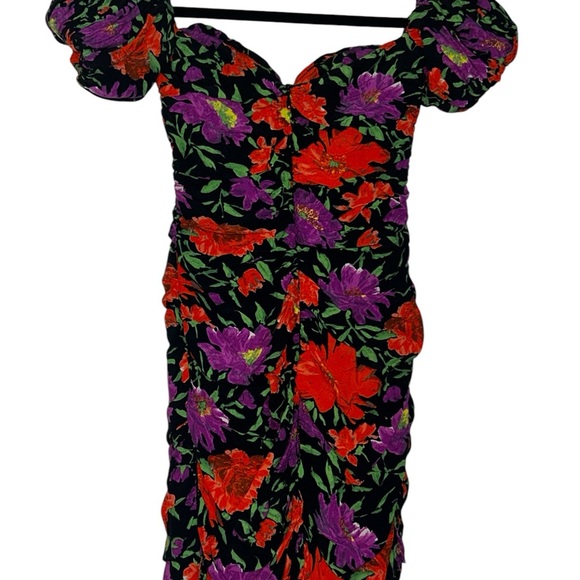 NWOT Zara off the shoulder floral mini dress - Picture 4 of 9
